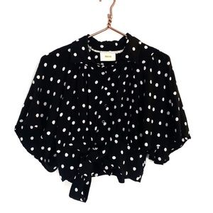 Maeve Polka Dot Crop Top Ties In Front Or Back